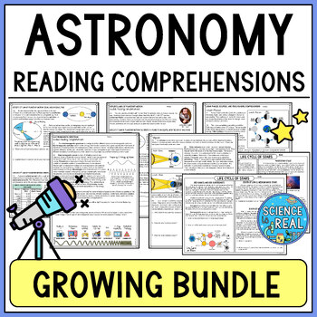 Preview of Astronomy Reading Comprehensions Discount Growing Bundle