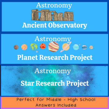 Preview of Astronomy Research Projects Bundle