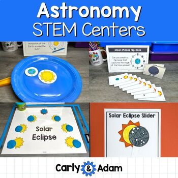 Preview of Solar Eclipse 2024 Astronomy STEM Centers with Moon Phases, Constellations