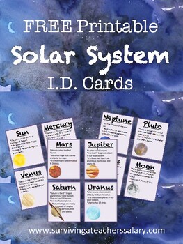 Astronomy Solar System Center Flash Cards with Planets & Moons Digital ...