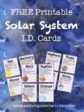 Astronomy Solar System Center Flash Cards with Planets & M