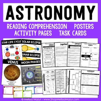 Preview of Astronomy Solar System Unit - Planets, Constellations, Galaxies, Moon, Stars