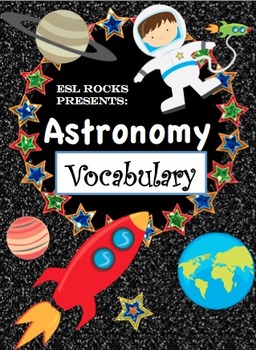 Preview of Astronomy Solar System Vocabulary Cards for ELLs  (Beginner - Advanced)