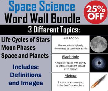 Preview of Astronomy Word Wall Bundle: Stars, Planets, Moon Phases, Lunar & Solar Eclipses