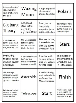 Astronomy Terms - Domino Puzzle (Space Exploration Vocabulary Game)
