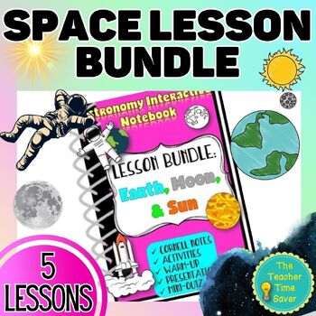 Preview of Space Science Interactive Notebook Lesson Bundle- Notes Slides Activities