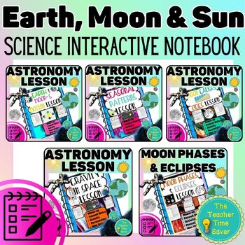 Preview of Space Science Interactive Notebook Lesson Bundle- Notes Slides Activities