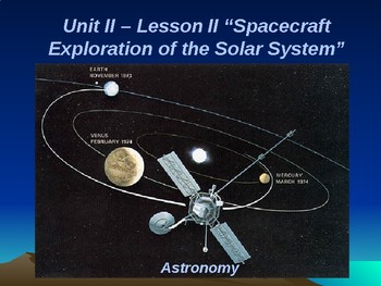 Preview of Astronomy Unit II Lesson II PowerPoint “Spacecraft Exploration - Solar System”