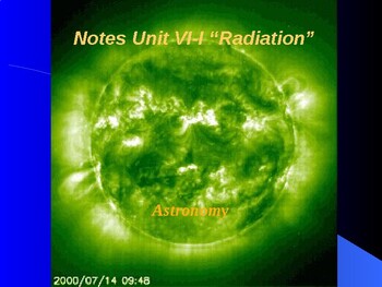 Preview of Astronomy Unit VI Lesson I PowerPoint "Radiation"