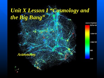 Preview of Astronomy Unit X Lesson I PowerPoint "Cosmology and the Big Bang"