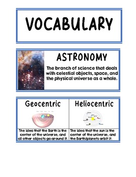 Preview of Astronomy Vocabulary