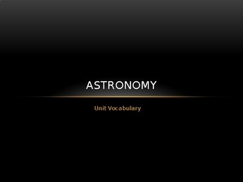 Preview of Astronomy Vocabulary