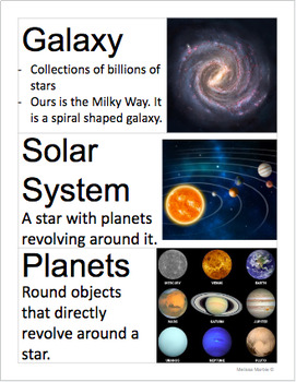 Preview of Astronomy Vocabulary Words