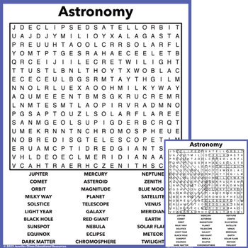 Preview of Astronomy Word Search