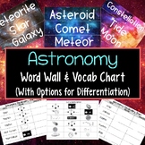 Space and Solar System Word Wall and Vocabulary Chart