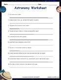 Astronomy Worksheet - Cosmic Adventure Puzzles -  Explore 