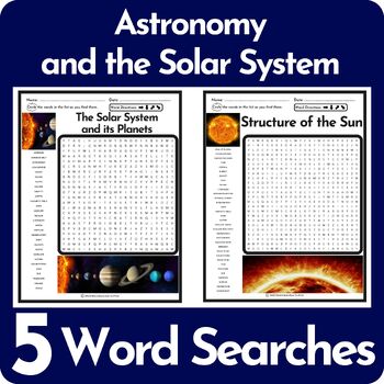 Astronomy and the Solar System Word Search Puzzle BUNDLE | TPT