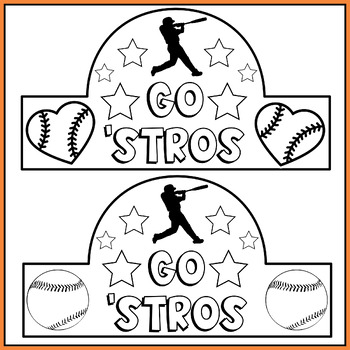 Astros Baseball Crown Crafts! Hat-Headband-Coloring - Go Astros! Go Stros!