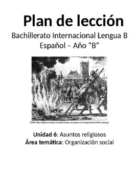 Preview of Asuntos religiosos: IIB advanced Spanish levels 4 & 5 unit plans