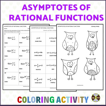 Preview of Asymptotes of Rational Functions - Coloring Activity
