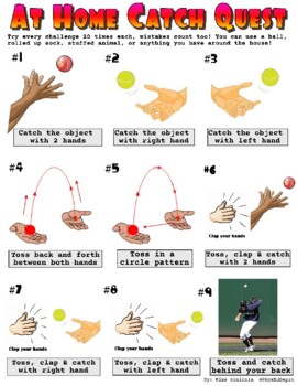 Preview of At Home Catch Quest - P.E. Progressions - Distance Learning - Editable PPTX