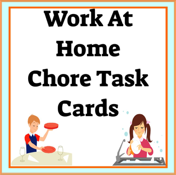 Preview of Work At Home Chore Task Cards and Job Charts