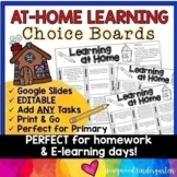 At Home Learning Choice Boards | Print & Go Homework Kids LOVE!