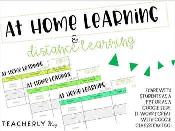 Preview of At Home Learning: Daily Templates