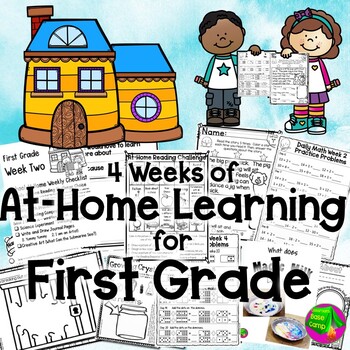Preview of At Home Learning Packet First Grade Distance Learning