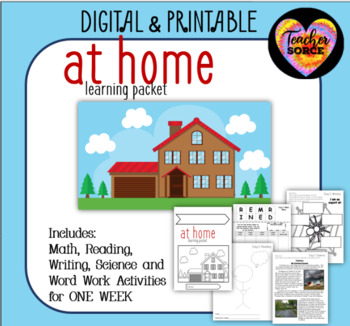 Preview of 3rd Grade At Home Learning Packet Week Of Quarantine Homework Week 1