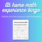 At Home Math Experience Bingo