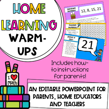 Preview of At Home Math Warm-ups *Distance Learning Resource*