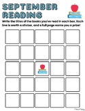 At-Home Monthly Reading Log BINGO Incentive Pages