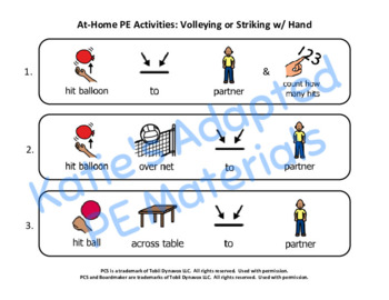 Preview of Volleying Activities- Adapted P.E. Distance Learning