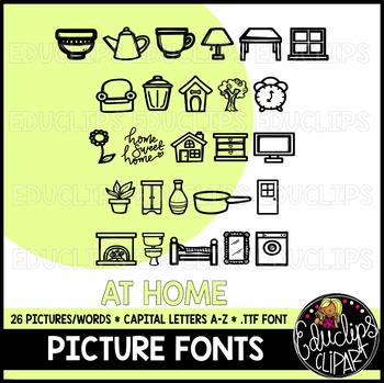 Preview of At Home- Picture Font {Educlips Clipart}