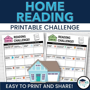 Preview of Home Reading Book Challenges - Printable Activity for Classroom or Libraries