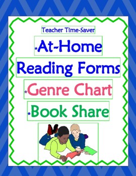 Preview of At-Home Reading Program, Genre Menu and Book Share