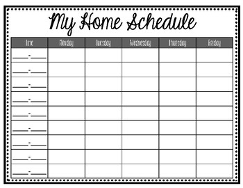 At Home Schedule by Handmade in Third Grade | Teachers Pay Teachers