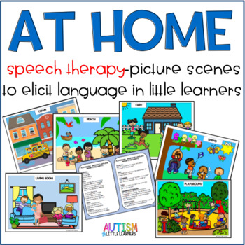 Preview of Distance Learning - At Home Speech Therapy Picture Scenes for Little Learners