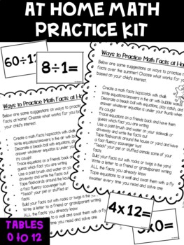 Preview of At Home / Summer Math Facts Practice Kit - Multiplication and Division BUNDLE!