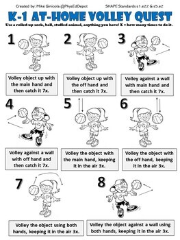 Preview of At Home Volley Quest - P.E. Distance Learning - Editable Powerpoint