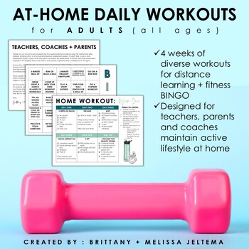 Preview of At-Home Workouts for ADULTS 18+: Teachers, Parents, Coaches DISTANCE LEARNING