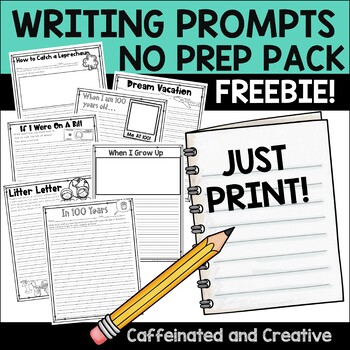 Printable Distance Learning At Home Writing Prompts by Caffeinated and ...