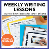 Weekly Writing Lessons for Home or School | Digital & Printable