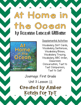 Preview of At Home in the Ocean Activities 1st Grade Journeys Unit 3, Lesson 11