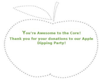 Preview of Apple Dipping Thank You Coloring Page