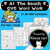 At The Beach CVC Short Vowels Science of Reading Phonics W