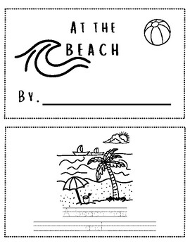 Preview of At The Beach Read, Write and Color