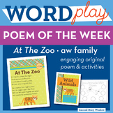 At The Zoo -aw Word Family Poem of the Week - Vowel Sound 