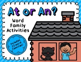 At or An? Word Family Mini Posters, Card Game, and Worksheets